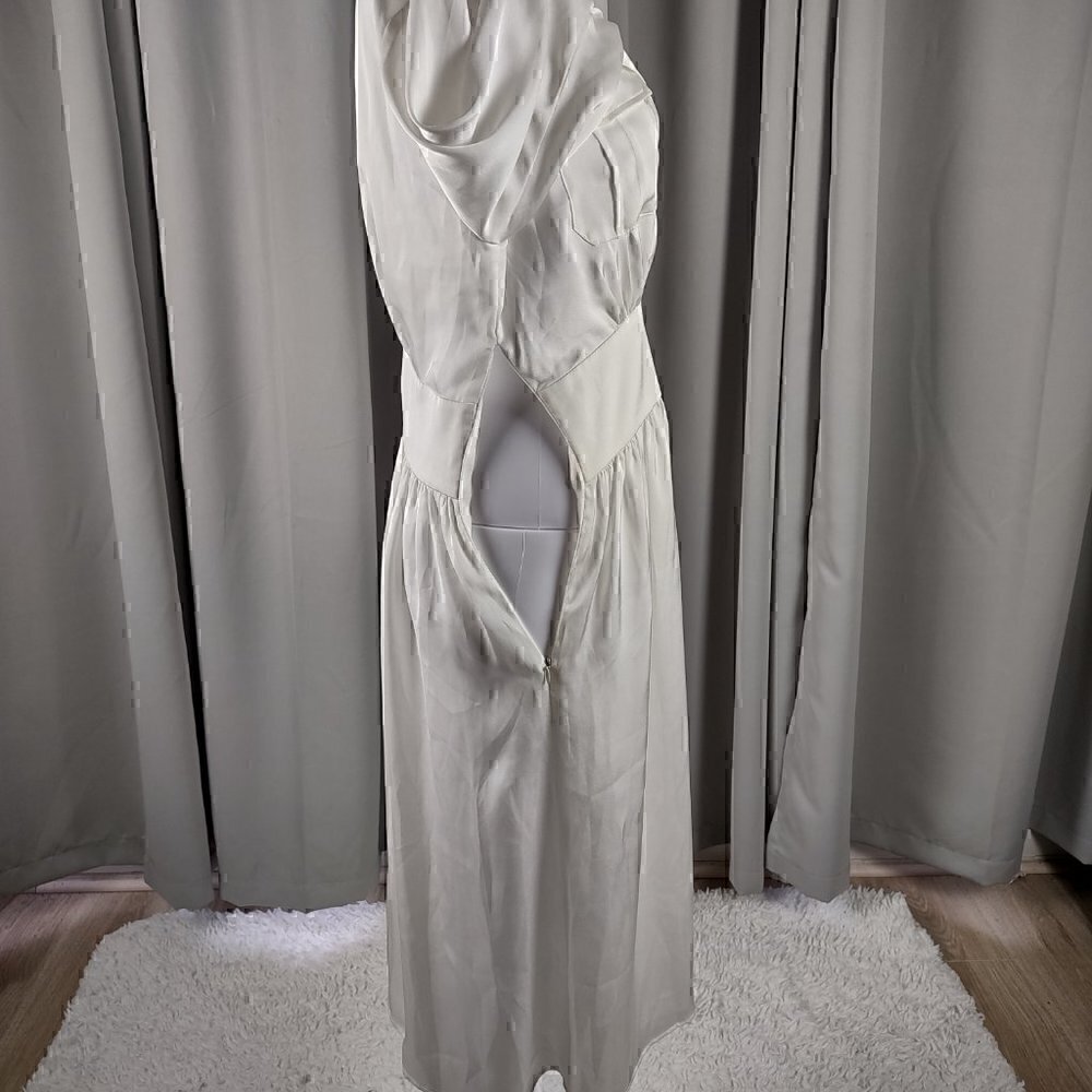 Mary Crafts Women's White A-Line Side Zip Elegant Dress Size 8 (NWT) - Picture 5 of 15